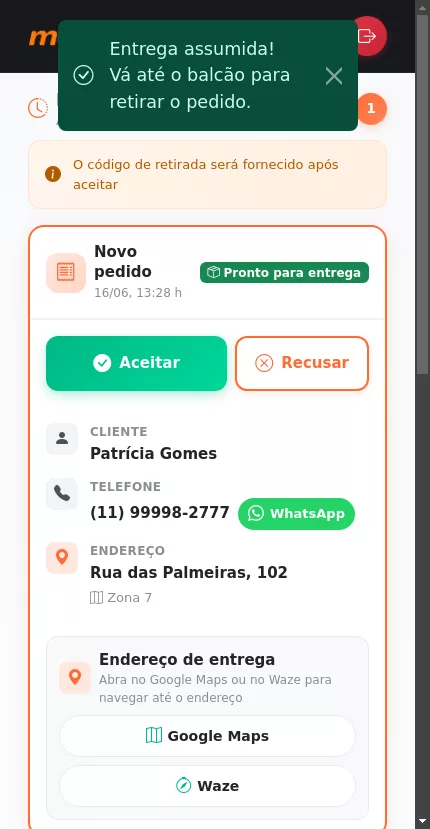 Portal do entregador