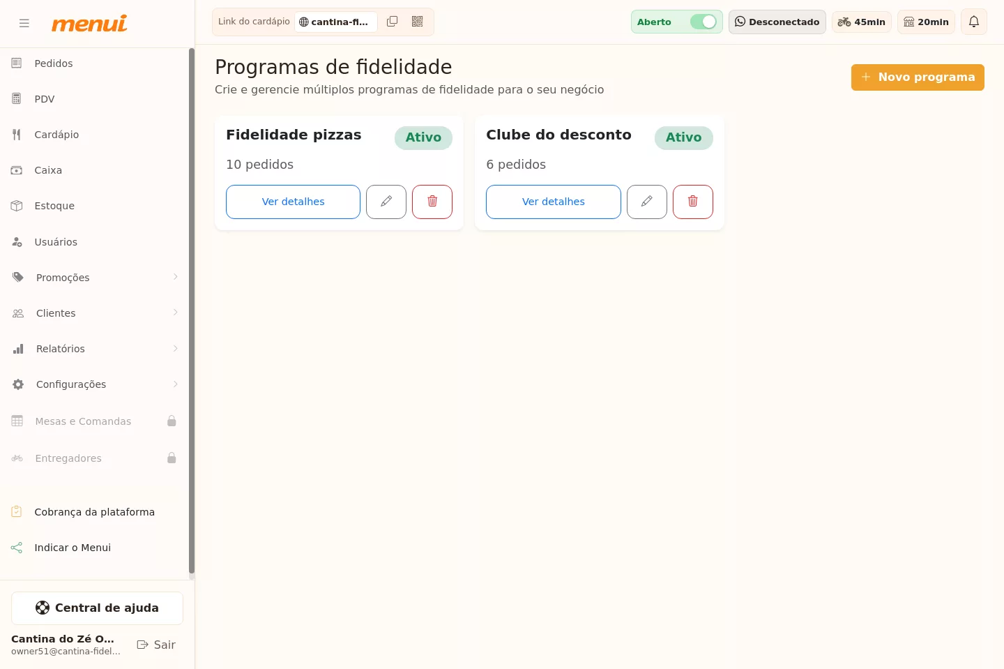 Lista de programas de fidelidade